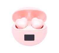 Yanmis Écouteurs sans Fil Bluetooth pour Filles, Conception en Forme de Cœur, Suppression du Bruit, Son de qualité Supérieure, Longue Durée de Vie de la Batterie, étui de Chargement pour Femmes (PINK)