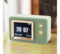 Yanmis Enceinte Bluetooth Retro Verte avec Paroles Dynamiques, Horloge de Bureau Calendrier et Écran de Projection, Son HiFi, BT 5.3, pour Usage Quotidien et Fêtes