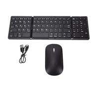 Yanmis Ensemble Clavier et Souris Pliables BT5.1 Pleine Taille avec pavé Numérique, 81 Touches, Rechargeable par USB C, Interrupteur à Ciseaux, pour Smartphone, Ordinateur Portabl