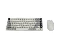 Yanmis Ensemble Clavier et Souris sans Fil, 85 Touches, Bluetooth 2,4 G, Double Mode, Touches Rondes Rétro, avec Portée de 10 M, Amovibles, Inclinaison à 9 Degrés, pour OS X