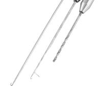 Yanmis Ensemble D'aiguilles D'appât de Pêche en Alliage D'aluminium, Kit D'outils 3 en 1 Léger et Durable pour Les Pêcheurs-Comprend Une Aiguille à Crochet, Une Aiguille à Cordes, Une de Forage