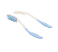 Yanmis Ensemble Peigne et Brosse à Cheveux à Manche Long avec Poignée Ergonomique Incurvée, Poignée Triangulaire pour une mobilité Limitée, Brosse à Cheveux Longue en ABS Antidérapante, Portée