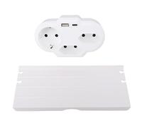 Yanmis Extension de Prise Murale avec étagère, Protection Contre Les Surtensions, Chargeur Mural USB avec 3 Prises Secteur, 2 Ports USB, Multiprise pour Dortoir à Domicile