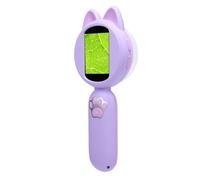Yanmis Géantie Numérique Portable, Loupe électronique Portable avec écran 2,0 Pouces 8 Lumières LED 1920x1080 4X Zoom 650mAh Batterie avec Stockage pour Enfants (Purple)