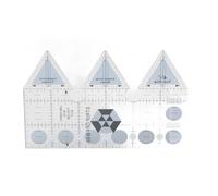 Yanmis Grilles de Règle Acrylique Transparente Règle à Double Bande pour Coudre, Coupe de Quilrs, Modèles de Courtepointe Pratiques pour Découper en Tissu, Matériau Acrylique (60 degrés #05)