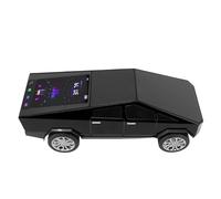 Yanmis Haut-Parleur Bluetooth pour Camion électrique, Haut-Parleur Portable avec écran D'affichage Dynamique, Radio FM, Lumières de Fête LED, Micro intégré, Stéréo sans Fil, pour (Black)