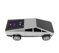 Yanmis Haut-Parleur Bluetooth pour Camion électrique, Haut-Parleur Portable avec écran D'affichage Dynamique, Radio FM, Lumières de Fête LED, Micro intégré, Stéréo sans Fil, pour (Silver)