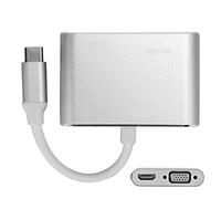 Yanmis Hub, Adaptateur vers/VGA avec Résolution 4K et Mode Alternatif DisplayPort, pour la Vidéo Ultra Haute Définition sur Moniteur ou projecteur. (Silver)
