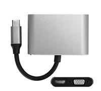 Yanmis Hub, Adaptateur vers/VGA avec Résolution 4K et Mode Alternatif DisplayPort, pour la Vidéo Ultra Haute Définition sur Moniteur ou projecteur. (Gray)