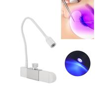 Yanmis Lash Light pour la Technologie des Cils, Lampe D'extension de Cils à Durcissement Rapide à Durcissement Rapide avec Pinceau et Pédale de Pied, pour le Nail Art du Salon de beauté (WHITE)