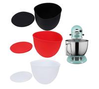 Yanmis Lot de 3 Doublures en Silicone pour Mixeurs à Tête Inclinable Kitchen Aid 5 Qt, Accessoires et Accessoires de Mixage, avec Couvercles, pour KMS150 KSM180 KSM170 KSM160 KSM155