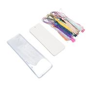 Yanmis Lot de 30 Marque-pages Vierges avec Pompons, Kit de Marque-pages en Papier pour Coloriage, Coins Arrondis, Pré-perforés, Comprend des Pochettes de Protection, Fournitures de Fabrication de