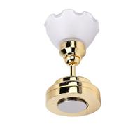 Yanmis Lumière LED Miniature pour Maison de Poupée, Alimentée par Batterie, avec Base Magnétique, Plafonnier en Forme de Fleur, Lueur Chaude, pour Modèle Miniature à l'échelle 1:12, 3,3 Cm, sans