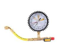 Yanmis Manomètre, -1~60bar 80mm 1/4 SAE pouce test de pression d'azote de réfrigération de climatisation Robinet à boisseau sphérique approprié pour R134a, R22, R407C, R410A