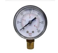 Yanmis Manomètre pour Eau Pression 1/4 Pouce NPT, Double Échelle PSI BAR,