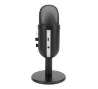 Yanmis Microphone USB de Jeu avec Prise Casque et Lumière LED RVB, Micro Podcast à Condensateur pour Enregistrement sur Ordinateur PC, Bouton de Gain de Bouton Muet, Carte Son HiFi pour Streaming