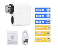 Yanmis Microscope Portable 1000x pour Les Enfants, Microscope Numérique Portable à écran 4K 2,0 Pouces avec Kit de Diapositives pour Les écoles à Domicile (White)