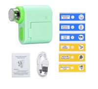 Yanmis Microscope Portable 1000x pour Les Enfants, Microscope Numérique Portable à écran 4K 2,0 Pouces avec Kit de Diapositives pour Les écoles à Domicile (Green)