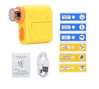 Yanmis Microscope Portable 1000x pour Les Enfants, Microscope Numérique Portable à écran 4K 2,0 Pouces avec Kit de Diapositives pour Les écoles à Domicile (Yellow)