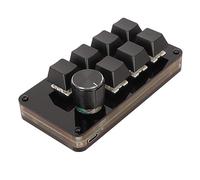 Yanmis Mini Clavier à 7 Touches avec 1 Bouton, Clavier de Programme Macro Mécanique Personnalisable à Une Main, Câble de Touches séparé, échangeable à Chaud avec Interrupteur Bleu