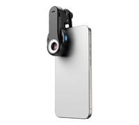 Yanmis Objectif de Microscope de Téléphone, Zoom à 4 Niveaux 40x - 120x | Construction en Alliage D'aluminium, Batterie Rechargeable de 100 MAh, Clip Universel pour Smartphones, éclairage LED
