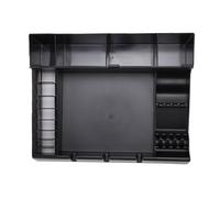 Yanmis Organisateur de Plateau de Tondeuse de Barbier Professionnel, Système Modulaire Durable pour Outils de Coiffure de Salon de Coiffure, Conception Antidérapante, Noir 32,7x22,6x9cm (Détachable)