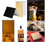 Yanmis Panneau Réflecteur de Photographie 3 en 1, Carton Diffuseur de Réflecteur de Lumière Pliable Noir Blanc Argent pour Séance Photo, avec Conception sans Support pour Bijoux (Gold)