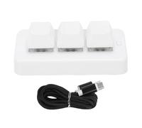 Yanmis Petit Clavier à 3 Touches, Petit Clavier de Jeu Mécanique Filaire USB, Clavier de Jeu Programmable à Une Main pour Le Travail de Bureau de Jeux Vidéo sur PC (White)