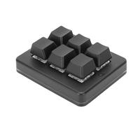 Yanmis Petit Clavier à 6 Touches, Clavier de Jeu Mécanique Filaire USB, Macro Portable à Une Main, personnalisé pour Jeu Vidéo PC (Black)