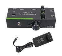 Yanmis Phono Preamp, 3 Bande de Réglage du Préamplificateur Audio pour Les Cartouches MM MC Turtntable Phonograph Record Player, 5 Broches XLR Output (EU Plug)