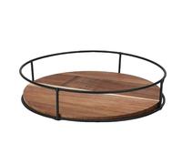 Yanmis Plateau D'organisation Rotatif Compact avec Base Stable et Texture Naturelle, s'adapte à n'importe Quelle Pièce, économise de l'espace pour Le Support D'assaisonnement, Idéal pour la Salle à