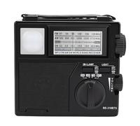 Yanmis Radio AM FM SW, Radio Portable à Piles Solaires avec Lampe de Poche, Double Antenne, Large Couverture de Fréquence, Lecteur de Musique Multifonction Prenant en Charge la Lecture