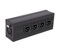 Yanmis Répartiteur XLR, 1x4 XLR Femelle vers Mâle, Adaptateur de Distribution de Signal équilibré avec Boîtier en Alliage D'aluminium, pour Mixeur, Microphone, Système PA, Scène,