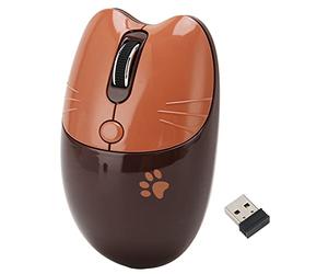Yanmis Souris sans Fil Silencieuse BT5.1, 2.4GHz, DPI Réglable, Veille Automatique, pour Le Bureau et L'école des Filles (Brown)