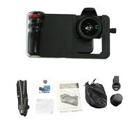 Yanmis Stabilisateur de Cardan pour Smartphone, Appareil Vidéo Universel avec Télécommande Bluetooth, Objectif Macro Grand Angle, Support pour Griffe Froide, Tournage de Films de Voyage, Vlogging