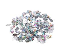 Yanmis Strass en Résine à Dos Plat, 400 Pièces, Cristaux en Forme de Larme à Double Trou pour L'artisanat et les Vêtements, 10,5x18mm