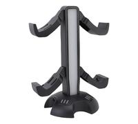 Yanmis Support de Chargeur de Contrôleur avec 9 Modes d'éclairage RVB, Support de Casque pour Bureau, Station de Charge Rapide Double USB A et Type C, de Casque Polyvalent avec Indicateurs