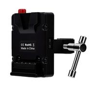 Yanmis Support de Pince de Batterie à Montage en V, Crabe en Alliage D'aluminium avec Sortie de Robinet D pour Alimentation de Caméra, Plage de Serrage de 10 à 43 Mm pour Trépieds et