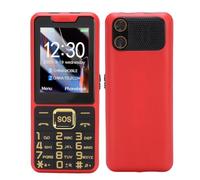 Yanmis Téléphone Portable Senior 4G avec Gros Boutons, écran HD 2,6 Pouces, Fonction SOS, Batterie 2500 MAh, Lampe de Poche, Téléphone Portable Double SIM Double Veille (Rouge)