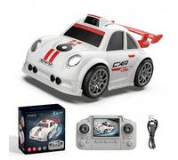 Yanmis Voiture de Dérive RC, Véhicule télécommandé avec Caméra 1080P, Lumières LED et Musique, Voitures RC à Grande Vitesse Prenant en Charge Le Mode D'évasion de Suivi Intelligent (White)