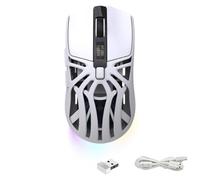 Yanmis WL Gaming Mouse, Mode 3 Mode 2.4g Bluetooth Wired Ergonomic Mouse Gaming, 10000DPI, RVB Backlit Programmable Compatible avec OS X, pour Linux Ordinateur Portable PC (White)