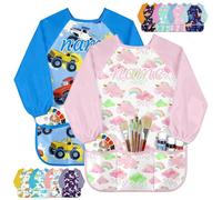 YanNanKe Blouse d'artiste Personnalisée pour Enfants Imperméable | Tablier de Peinture pour Tout-petits avec Nom Blouses d'artiste Personnalisées pour Enfants Manches Longues et 3 Poches