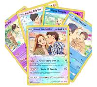 YanNanKe Carte Poke Personnalisée pour couples avec photo d'anime Carte Portrait Poke Personnalisée pour Anniversaire de Mariage avec Texte et Nom Cartes Personnalisée de Dresseur ou de Personnage