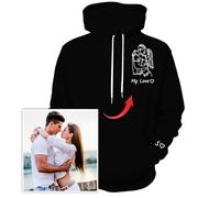 YanNanKe Sweats à Capuche Personnalisés Créez Votre Propre Portrait Personnalisé à Partir d'une Photo Sweats à Capuche Personnalisés pour Les Couples Cadeaux
