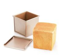 Yannjie Mini moule à cake avec couvercle, capacité de pâte, antiadhésif, rectangulaire, plat pour la cuisson au four