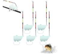 Yanobia Alerte de morsure à flotteur de pêche haute sensibilité pour cannes, alarme intelligente à DEL lumineuse, indicateur de touche de détection de pointe de canne à pêche, indicateur de morsure