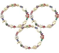 Yanobia Bracelet à breloques céleste, cristaux multicolores, bracelet en cristal coloré, étoile lune, soleil, cadeau étincelant pour femmes et filles amateurs d'astrologie, One Size, Métal, Pas de