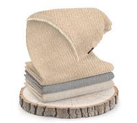 yanopurna Étole Unisexe en Cachemire Femme - Laine de Cachemire Tissée à la Main - 68 x 190 cm - Châle en à Rayures pour Femme - Écharpe en pour Homme - Fabriquée au Népal (Marron clair)