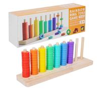 YANPINGJIA Anneaux arc-en-ciel en bois, trieur et jouets empilables, activité éducative pour enfants, reconnaissance des couleurs, entraînement de motricité fine, jouets de motricité fine