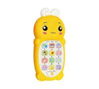 YANPINGJIA Jouet téléphonique musical en forme de lapin de dessin animé avec langage bilingue, lumière douce et mélodies pour l'éducation précoce des tout-petits, jouet téléphonique éducatif